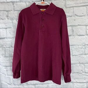 SAI A+ Longsleeve 3 button polo burgundy color sz youth medium